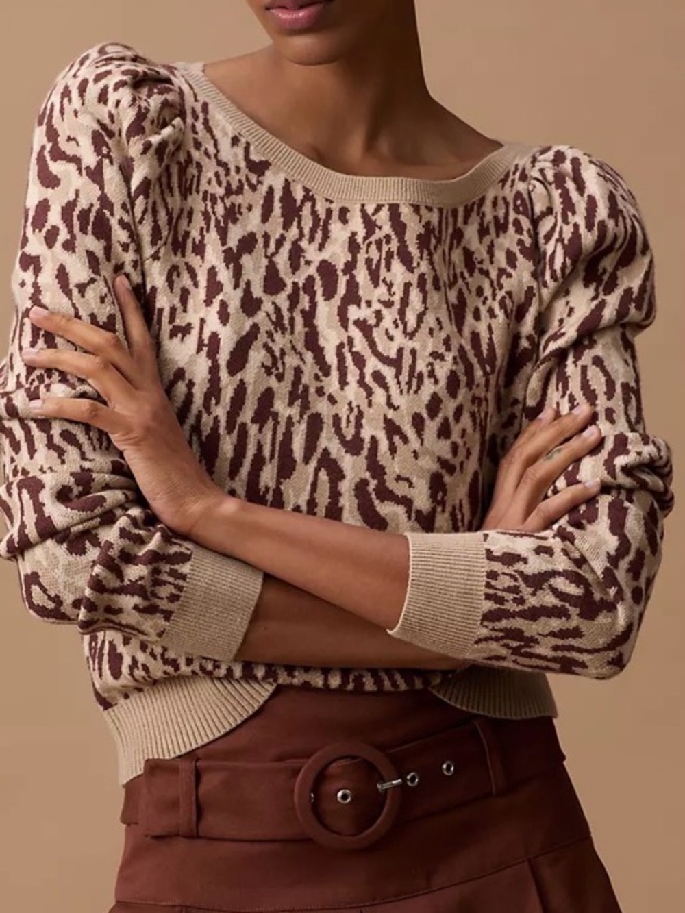 Anthropologie Maeve Puff-Sleeve Pullover Sweater